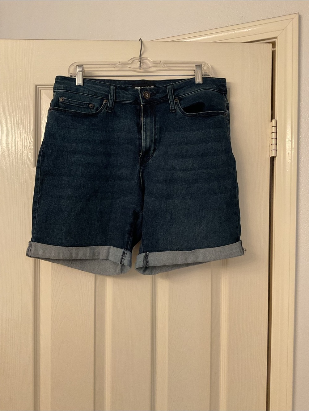DKNY Dark Blue Rolled Cuff Denim Shorts
